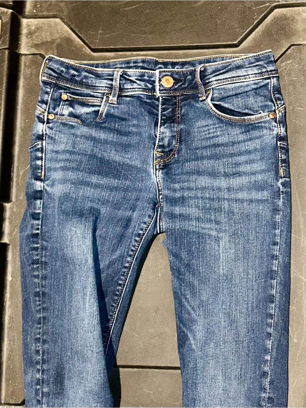 H&M Women's Skinny Jeans in Dark Blue Denim